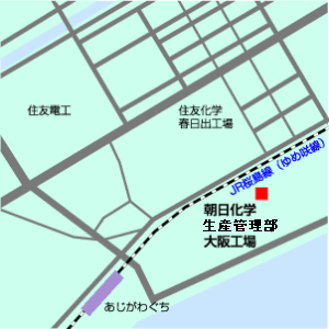 技術部・製造部 大阪工場の地図