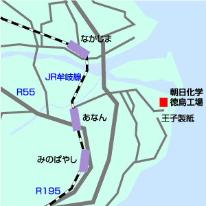徳島工場の地図