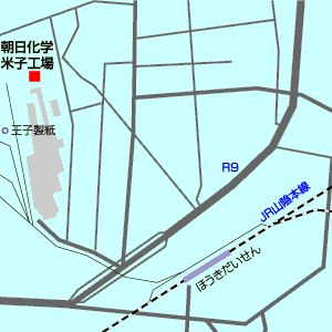 米子工場の地図